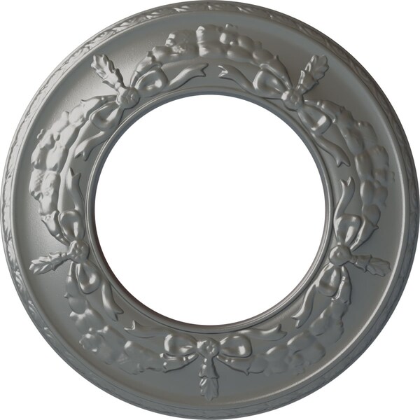 Ekena Millwork Salem Ceiling Medallion (Fits Canopies up to 7 1/8"), 13 1/4"OD x 7 1/8"ID x 7/8"P, Silver CM13SASLS - main